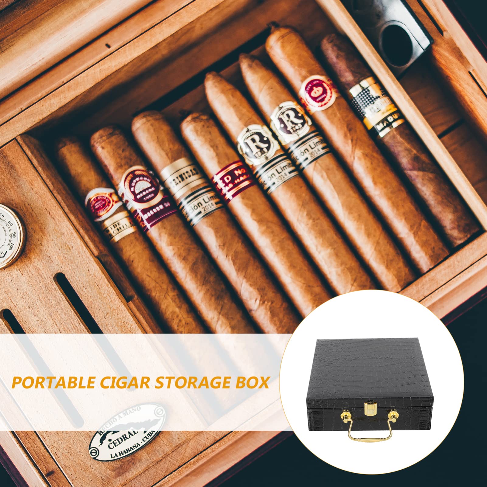 Premium Wooden Cigar Humidor Box with Flip-Top Lid - Handcrafted Storage Case for Cigars, Jewelry & Collectibles - Perfect for Gifting, Home Decor & Special Occasions