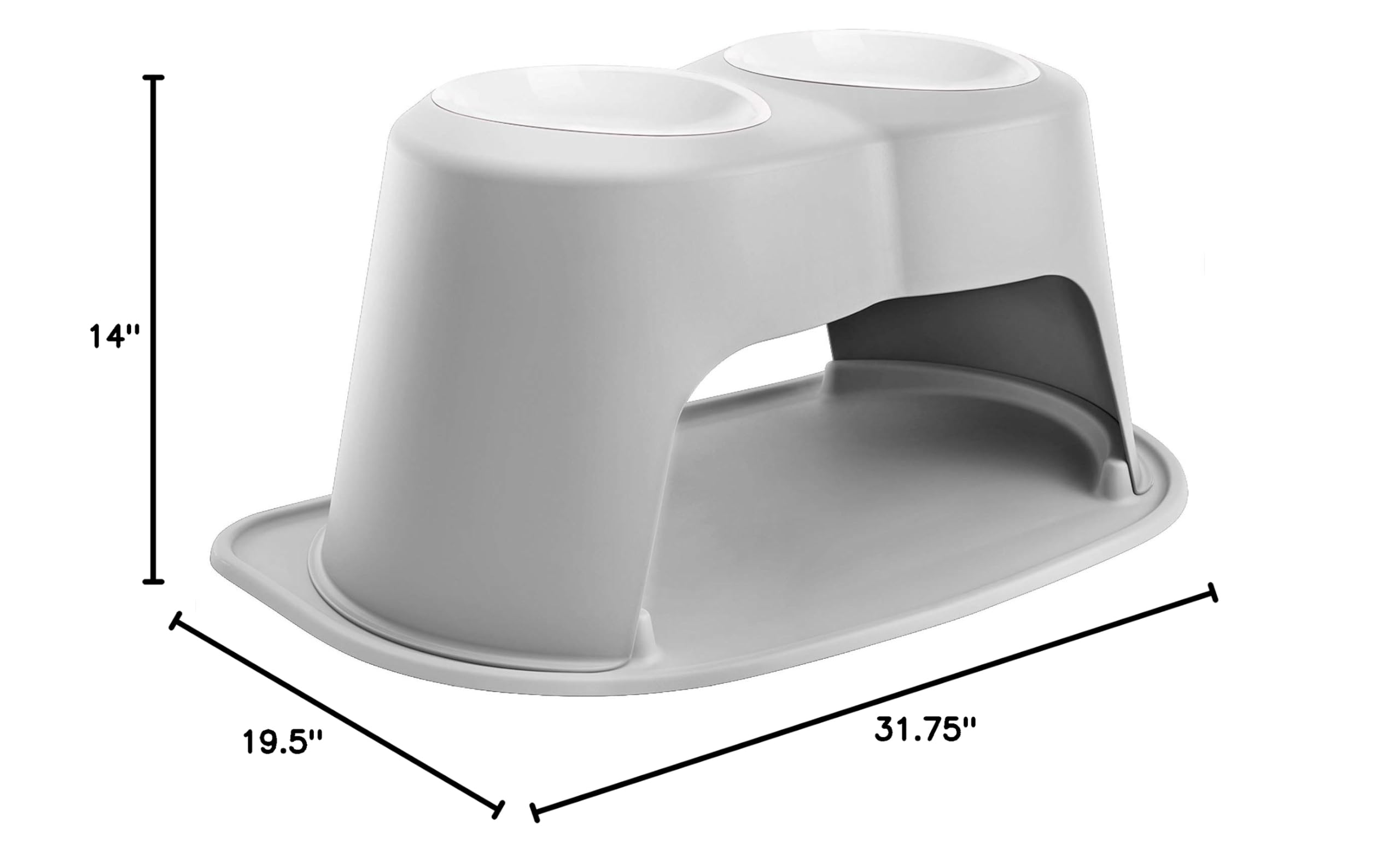 WeatherTech Double High Pet Feeding System with Plastic Dog and Cat Bowls - 14