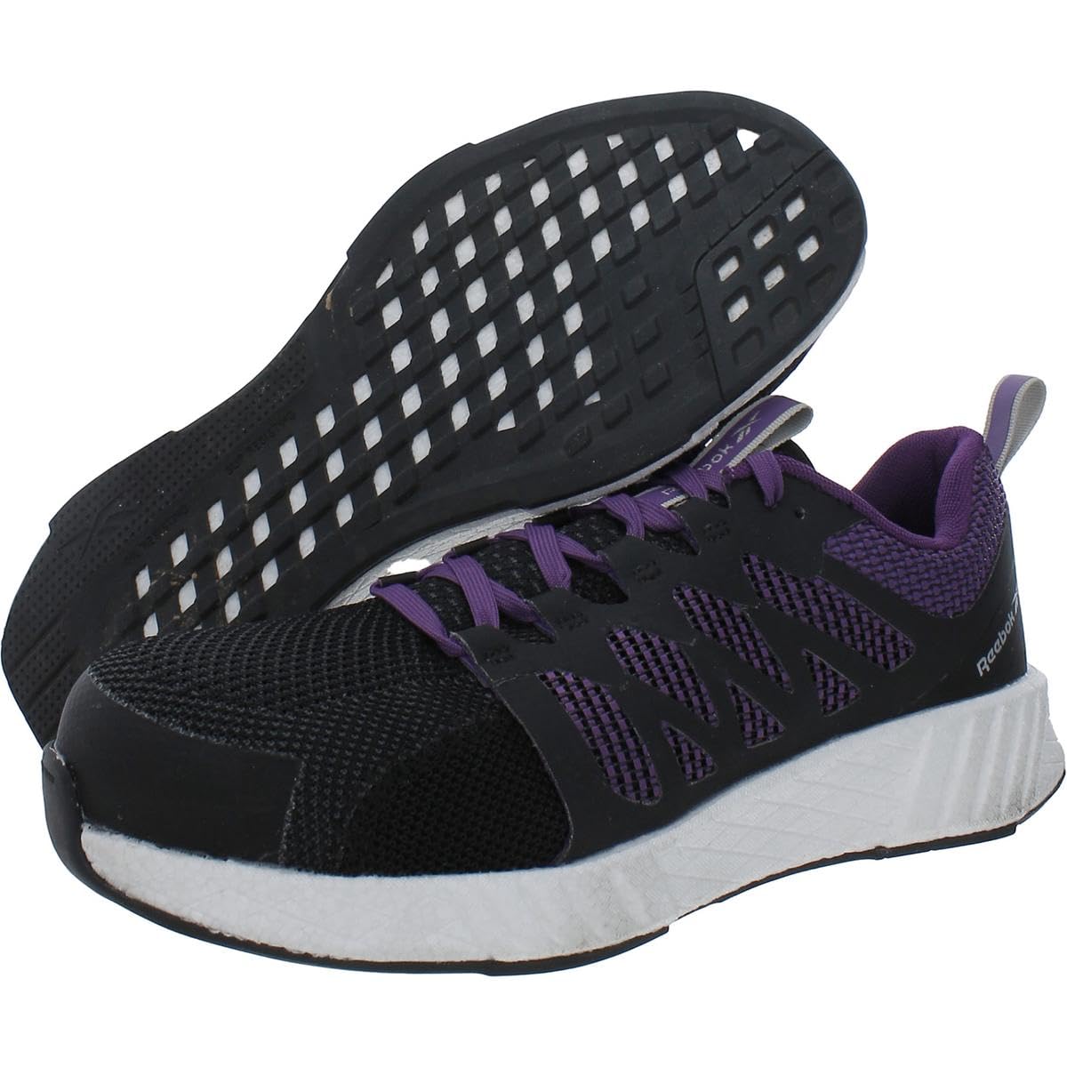 Reebok Women's RB315 Fusion Flexweave Safety Toe Athletic Work Shoes - Black | Lightweight & Comfortable for Nurses, Warehouse & Construction Workers