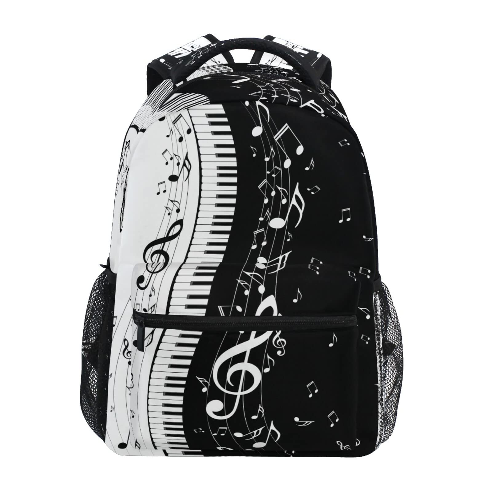 QUGRL Music Note Themed Backpack for School & Travel - 16 Inch Laptop Bookbag for Teens, College Students, Boys & Girls - Perfect for Hiking, Commuting & Daily Use