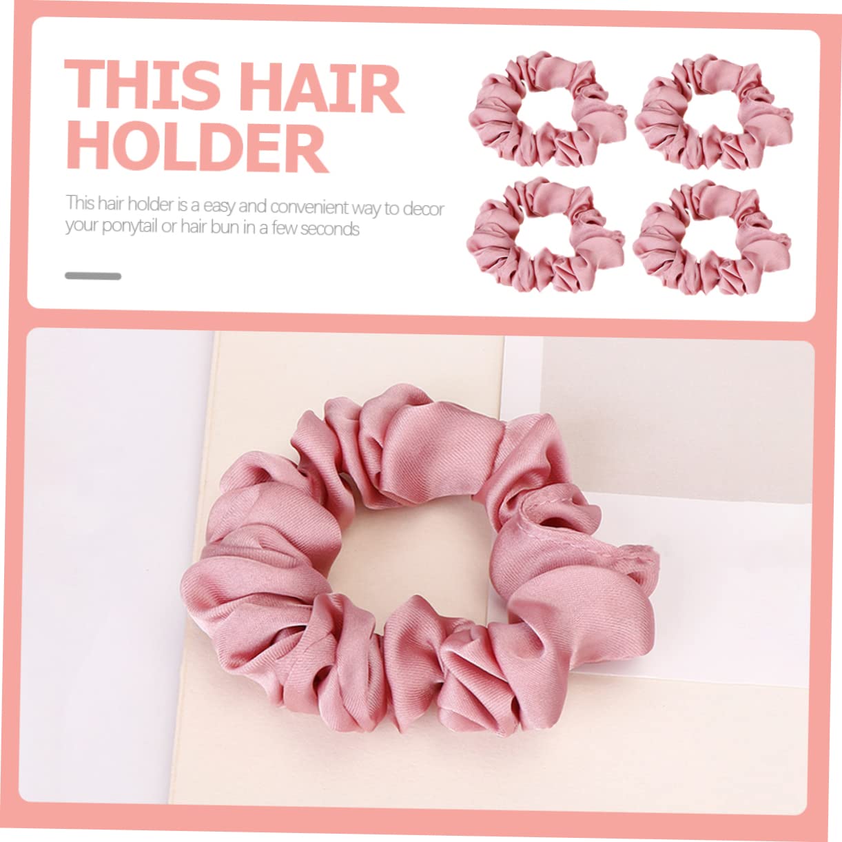 FOMIYES Silk Hair Ties Set - 4 Ponytail Holders for Thick Hair | Women's Hair Accessories for Work & Gym