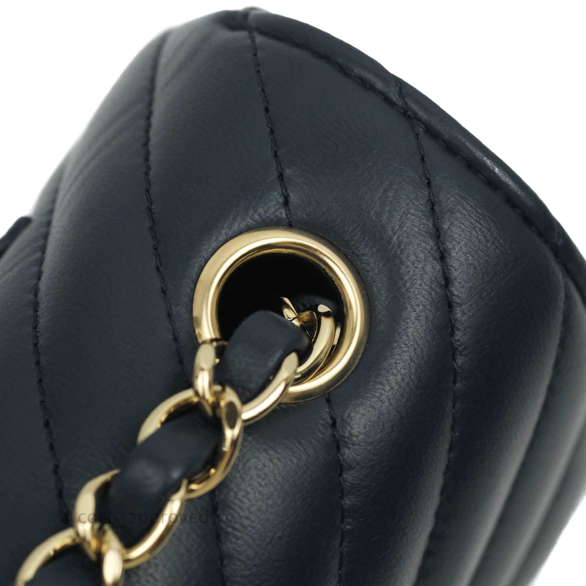 Chanel Chevron Mini Rectangular Flap Bag in Navy Lambskin Leather with Gold Hardware - Luxury Crossbody Purse for Women, Perfect for Date Night & Special Occasions