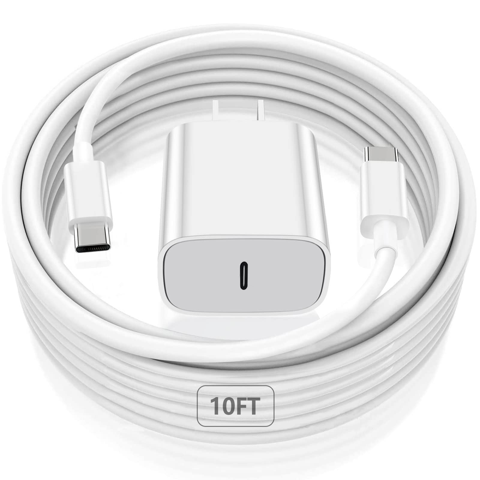 20W USB C Fast Charger for iPad Pro 12.9/11 inch, iPad Air, iPad Mini & iPhone 15 | 10FT Long Fast Charging Cable | Perfect for Home, Office & Travel Charging
