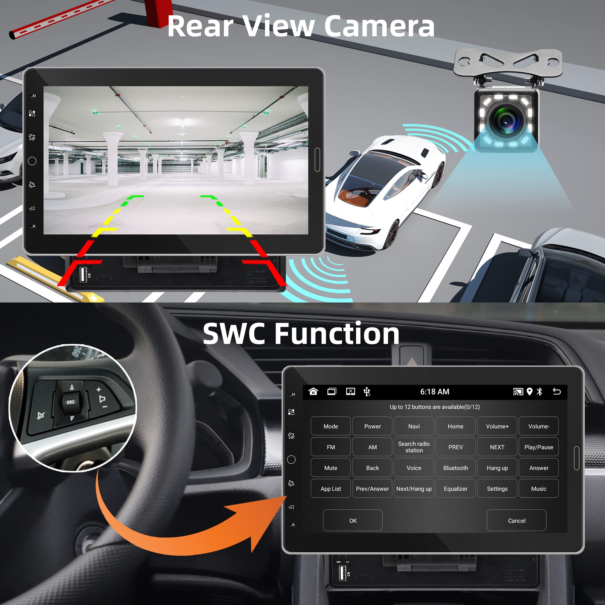 Rimoody 10.1 Inch Single Din Android Car Stereo with Bluetooth, GPS, WiFi, FM, USB & Backup Camera - Detachable Touch Screen for Easy Navigation & Entertainment | Perfect for Road Trips, Commuting & Hands-Free Driving