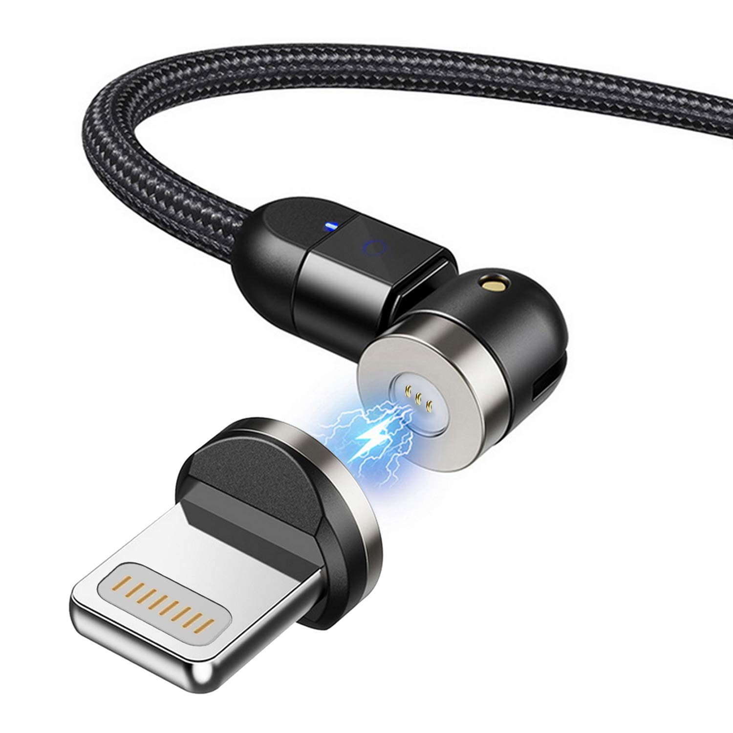 Maclean MCE476 Magnetic USB Cable Adapter - Lightning (8-Pin) Connector for iPhone, Compatible with iPhone 12/11/X/8/7 - Secure Fast Charging & Data Sync - Perfect for Home, Office & Travel Use