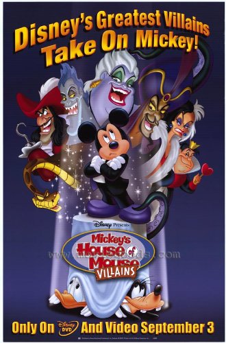 Disney Mickey's House of Villains Movie Poster 27x40 - Premium Pop Culture Wall Art for Home Theater, Game Room & Office Decor