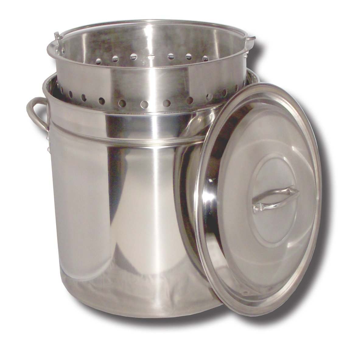 King Kooker KK82SR 82-Quart Stainless Steel Stock Pot with Ridged Bottom - Perfect for Outdoor Cooking, Boiling Seafood, and Large Batch Canning