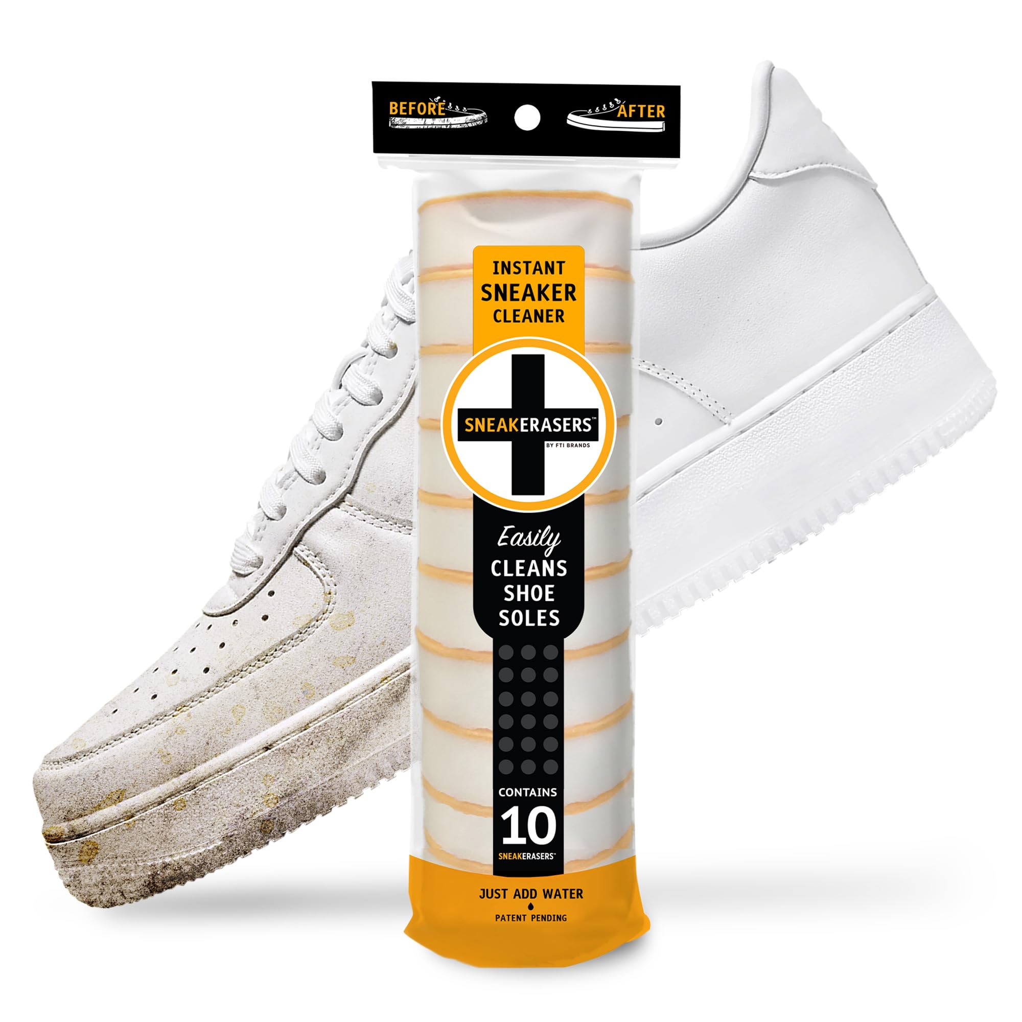 Premium Sneaker Cleaner Kit - SneakERASERS Dual-Sided Sponges for Tennis Shoes & All Sneakers | Gentle Rub Design | 10 Pack | Perfect for Gym, Running & Everyday Shoe Care