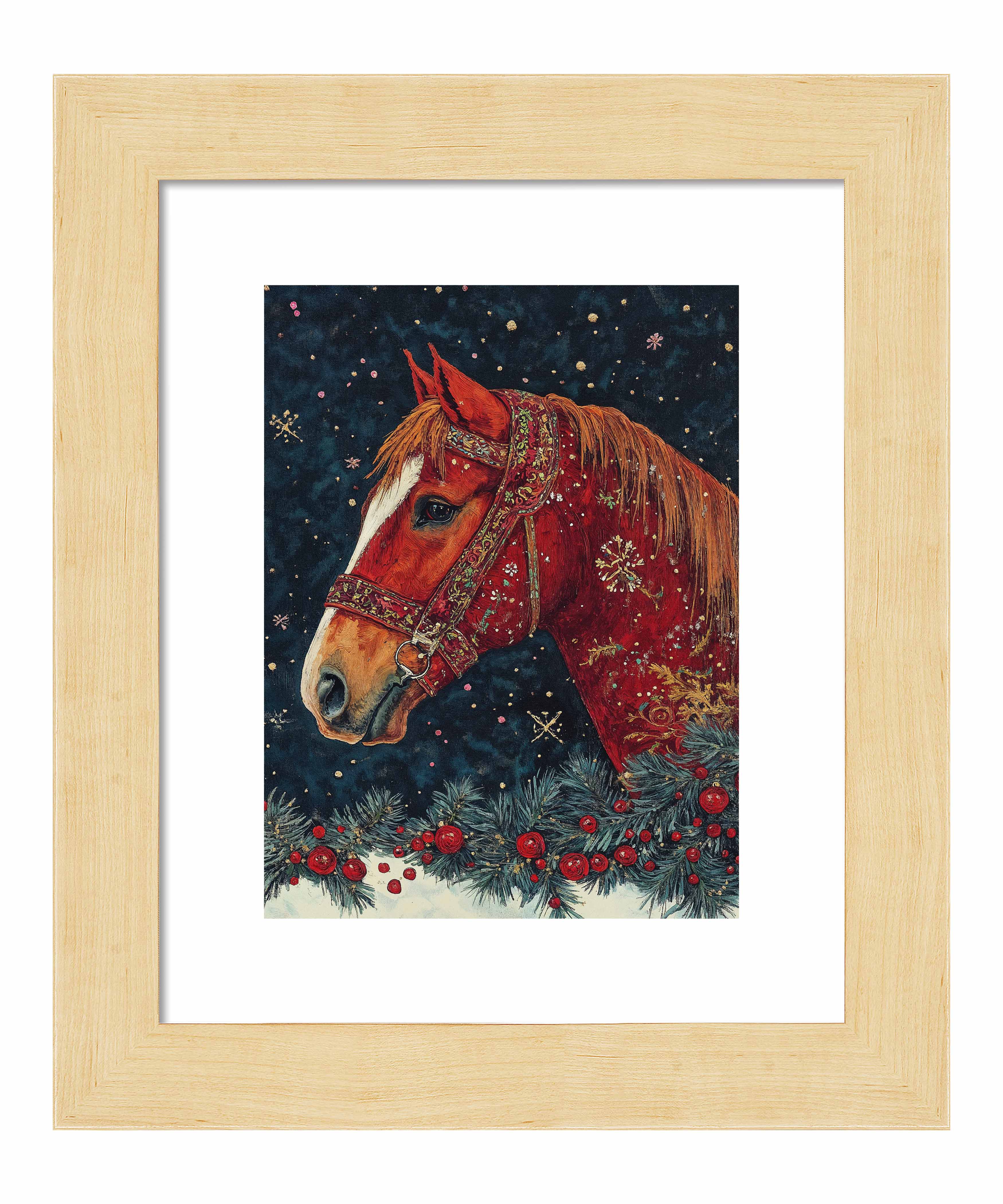 Candycane Canter Art Prints - Whimsical Christmas Horse Wall Decor for Home, Office & Holiday Gift Giving