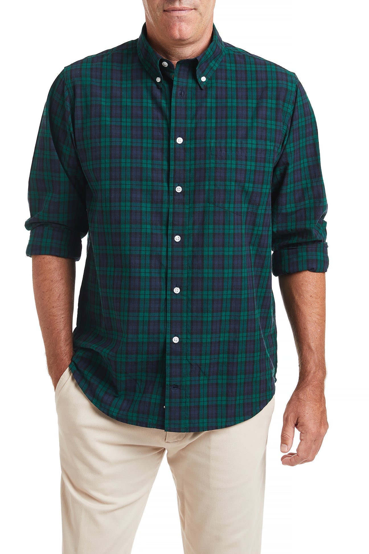 Chase Shirt Blackwatch Tartan Plaid Flannel Shirt for Men - Comfortable Casual Wear for Outdoor Activities and Everyday Style