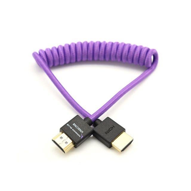 Kondor Blue Coiled HDMI Cable 12 to 24 Feet - High-Speed 4K HDMI Cord for Cameras, Monitors & Gaming - Durable Spring Coil Design for Studio & Streaming Setup