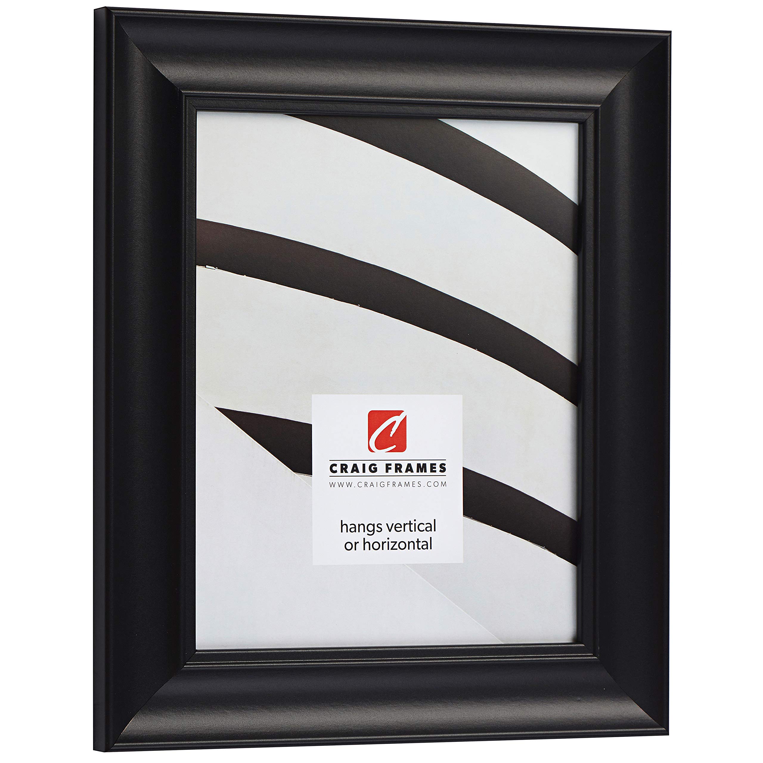 Craig Frames Vintage Revival - Satin Black 8.5 x 11 Inch Picture Frame for Wall Art, Photos & Certificates | Perfect for Home, Office & Gallery Displays