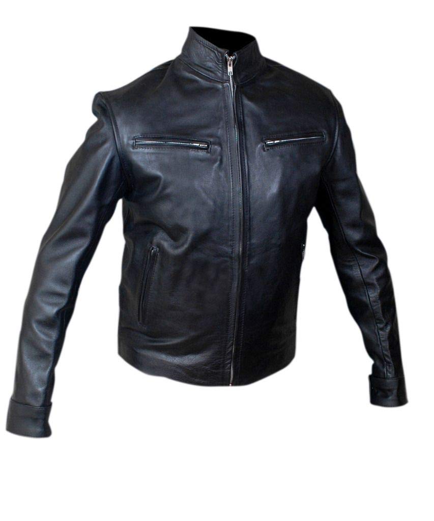 F&H Men's Fast & Furious Vin Diesel Genuine Leather Biker Jacket - Premium Motorcycle Outerwear for Riding & Casual Style