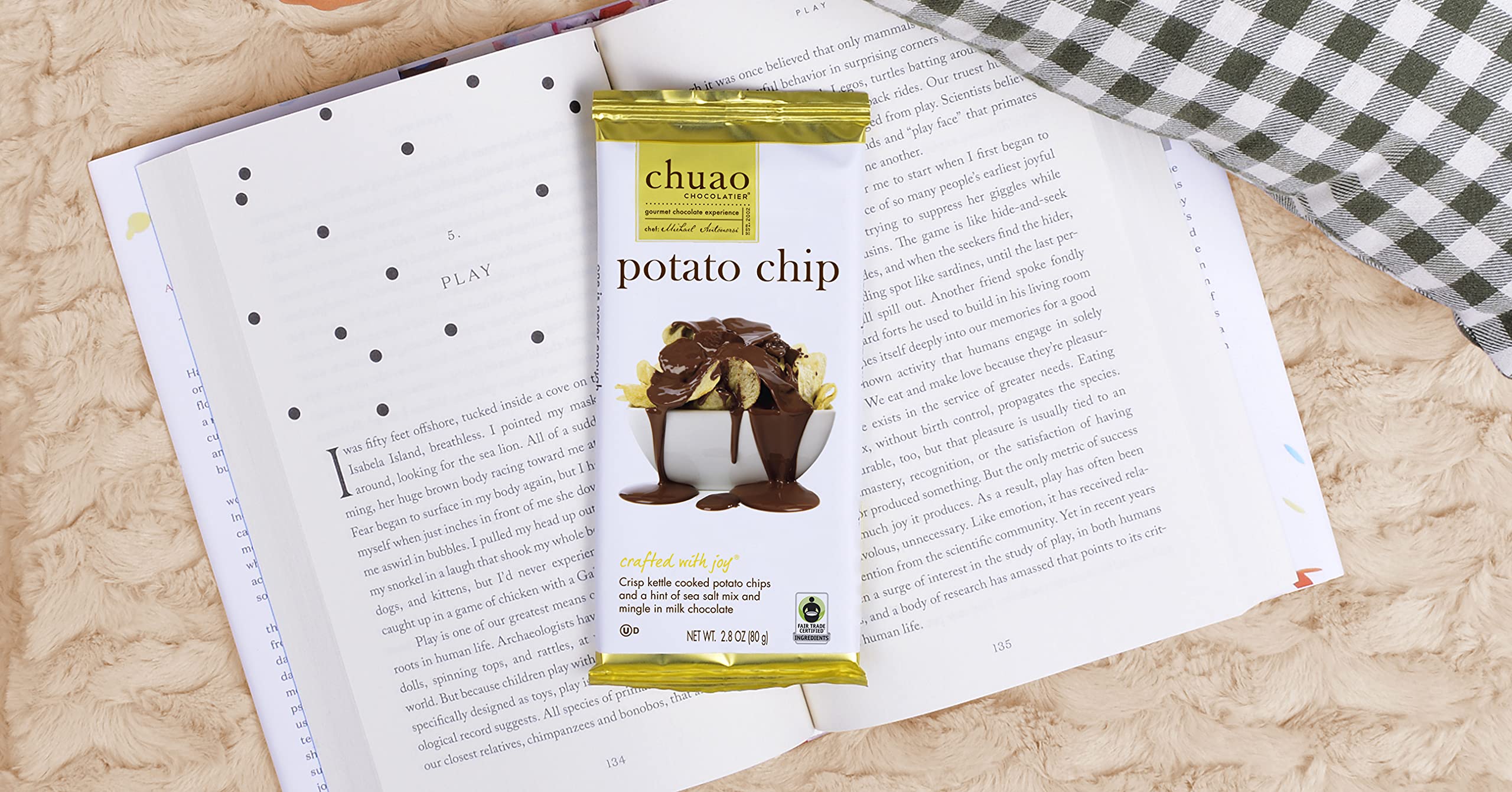 Chuao Chocolatier Potato Chip Milk Chocolate Bars - Gourmet No Preservatives Chocolate - 12 Count Pack for Gifts, Christmas, Birthday, Thank You, Care Packages - Perfect for Parties, Office Treats & Dessert Platters