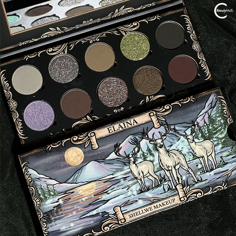 Shellwe Makeup Elaina 10-Color Chameleon Eyeshadow Palette - Shimmer & Matte Long Lasting Pigmented Makeup for Day & Night Looks, Party & Special Occasions