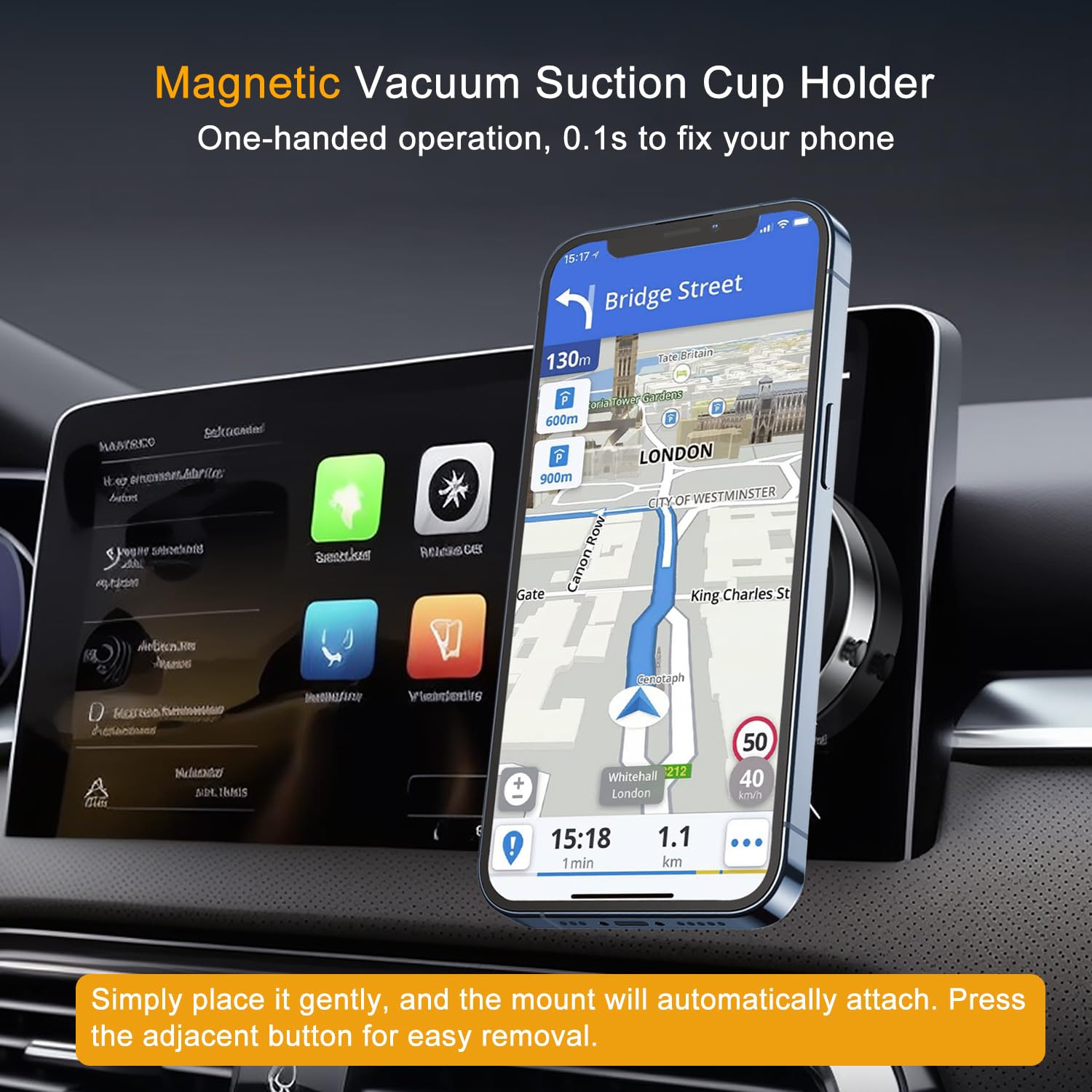 Jkoailiwi Magnetic Phone Holder for Car - Strong Suction Cup & Vacuum Mount for Gym, Mirror, Shower - Compatible with MagSafe iPhone & All Smartphones (Silver) - Perfect for Workouts, Driving & Bathroom Use