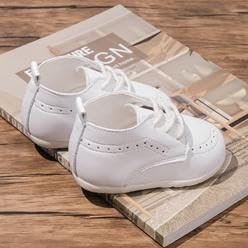 Baby Oxford Shoes for Boys & Girls - PU Leather Loafers with Soft Sole for Weddings & Walking