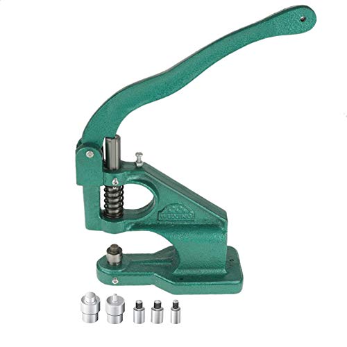 **Heavy Duty Grommet Tool Kit with Arbor Press - Eyelet and Grommet Set for Fabric, Leather, Canvas - DIY, Upholstery, Clothing, Bags, Tarps - Includes Punch Tool & Rivet Press Machine**