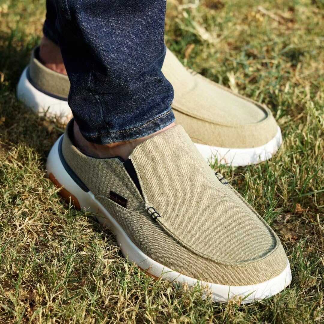 OrthoComfoot Men's Orthopedic Slip-On Loafers - Arch Support Walking Shoes for Plantar Fasciitis, Flat Feet & Heel Pain Relief - Comfortable Orthotic Casual Shoes for Work, Travel & Daily Wear