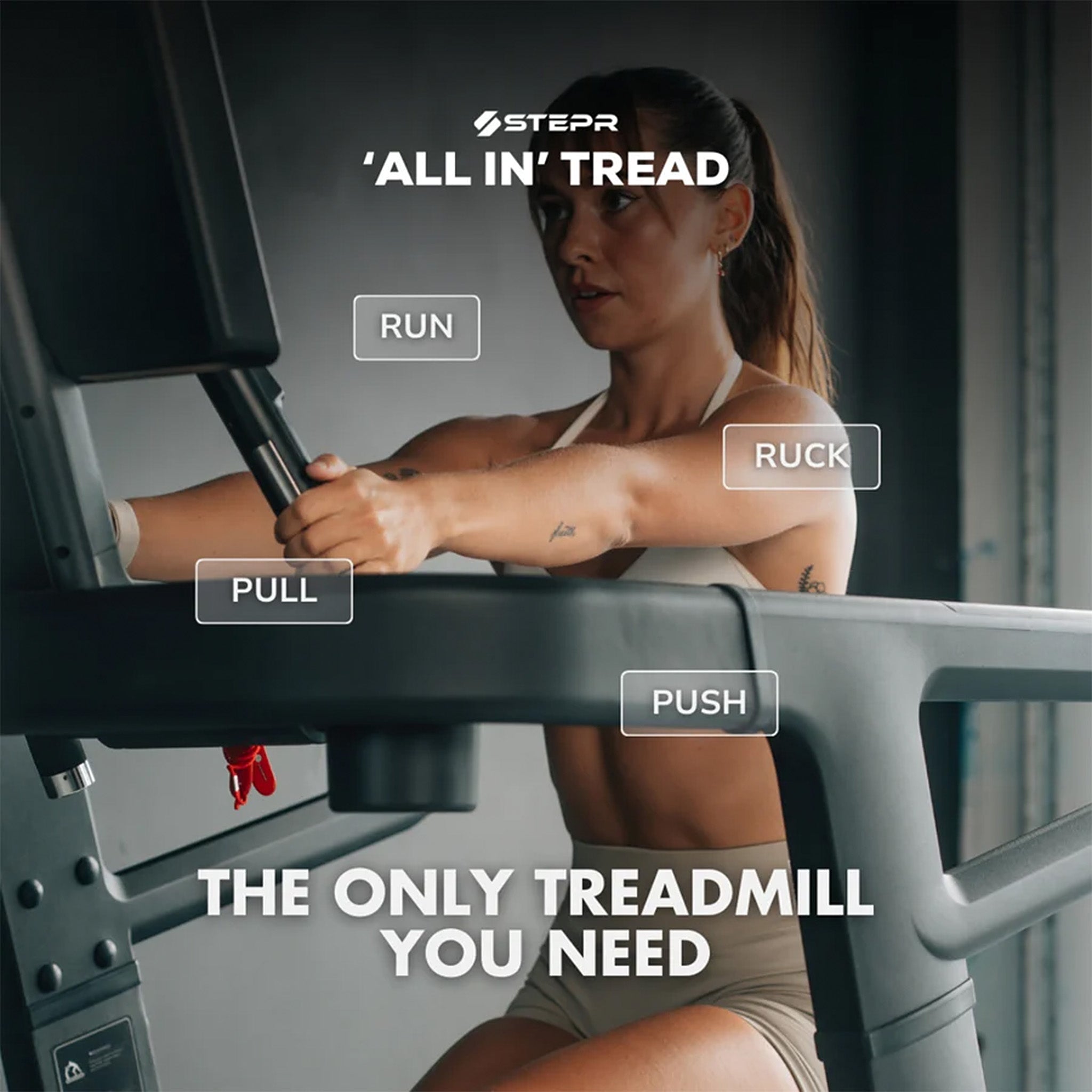 STEPR ALL IN TREAD XL - Premium Non-Slip Treadmill Mat for Home & Gym - Heavy Duty Floor Protection - Noise Reducing Exercise Equipment Accessory - Perfect for Hardwood Floors & High-Impact Workouts