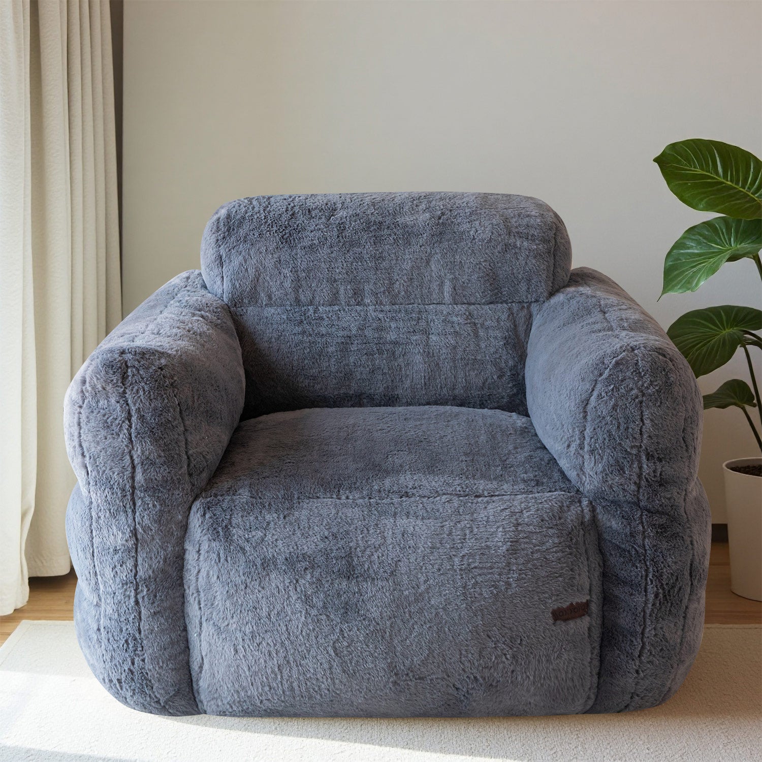 MAXYOYO Giant Bean Bag Chair - Ultra Soft Fluffy Bean Bag Couch for Living Room, Bedroom & Game Room - Dark Grey - Perfect for Relaxing, Lounging & Gaming
