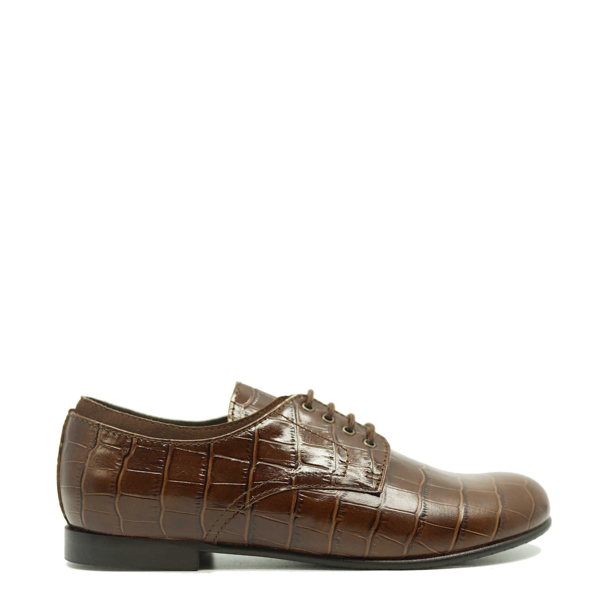 Beberlis Cognac Croc Derby Shoes for Men - Genuine Leather Dress Shoes for Business & Formal Occasions - Perfect for Weddings, Office & Special Events