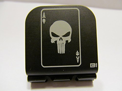 Skull Ace Playing Card Laser Etched Hat Clip - Black Metal Poker Accessory for Casino Nights, Poker Parties & Outdoor Events