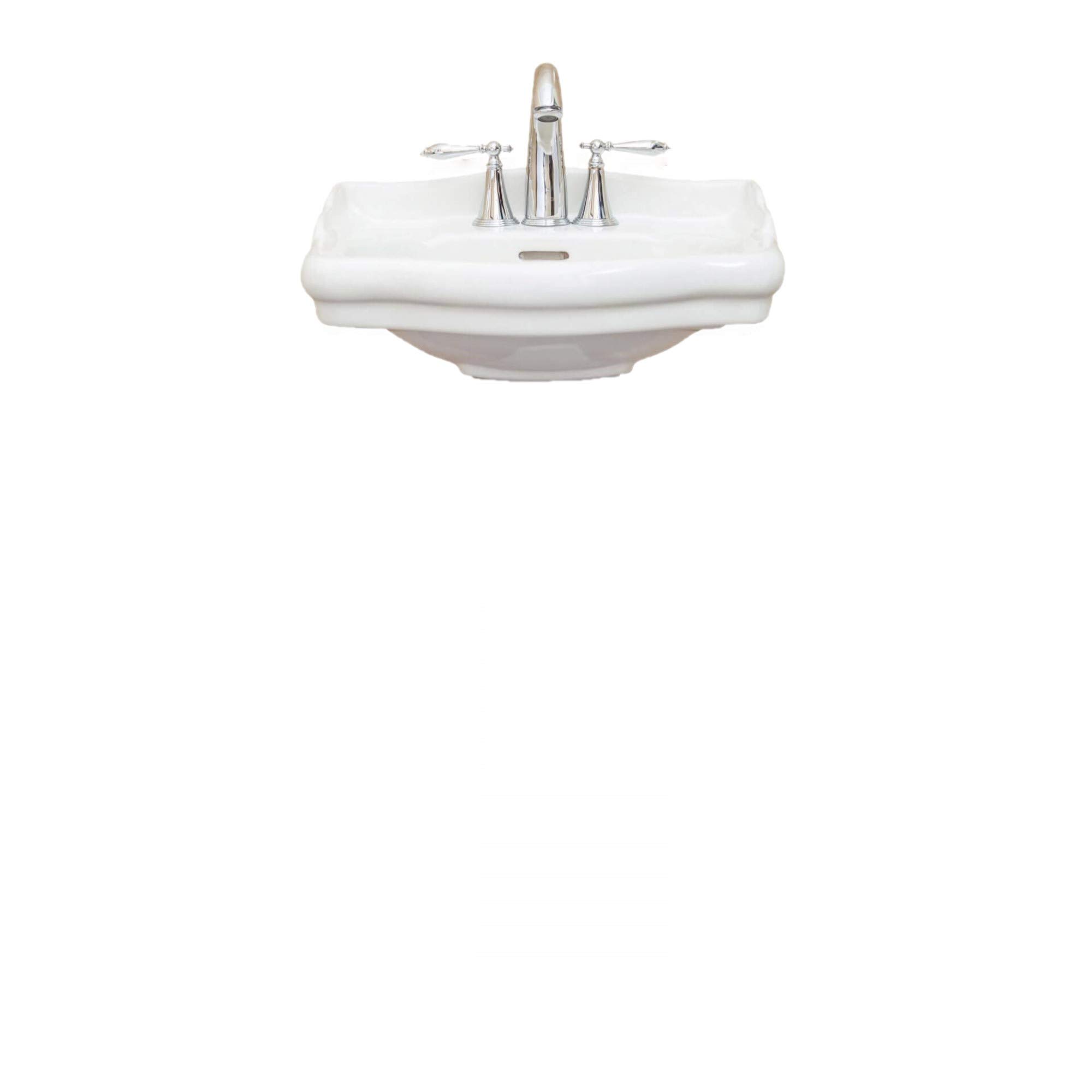 Roosevelt Pedestal Sink Replacement - 18 Inch Vitreous China Ceramic Vanity Base with 4