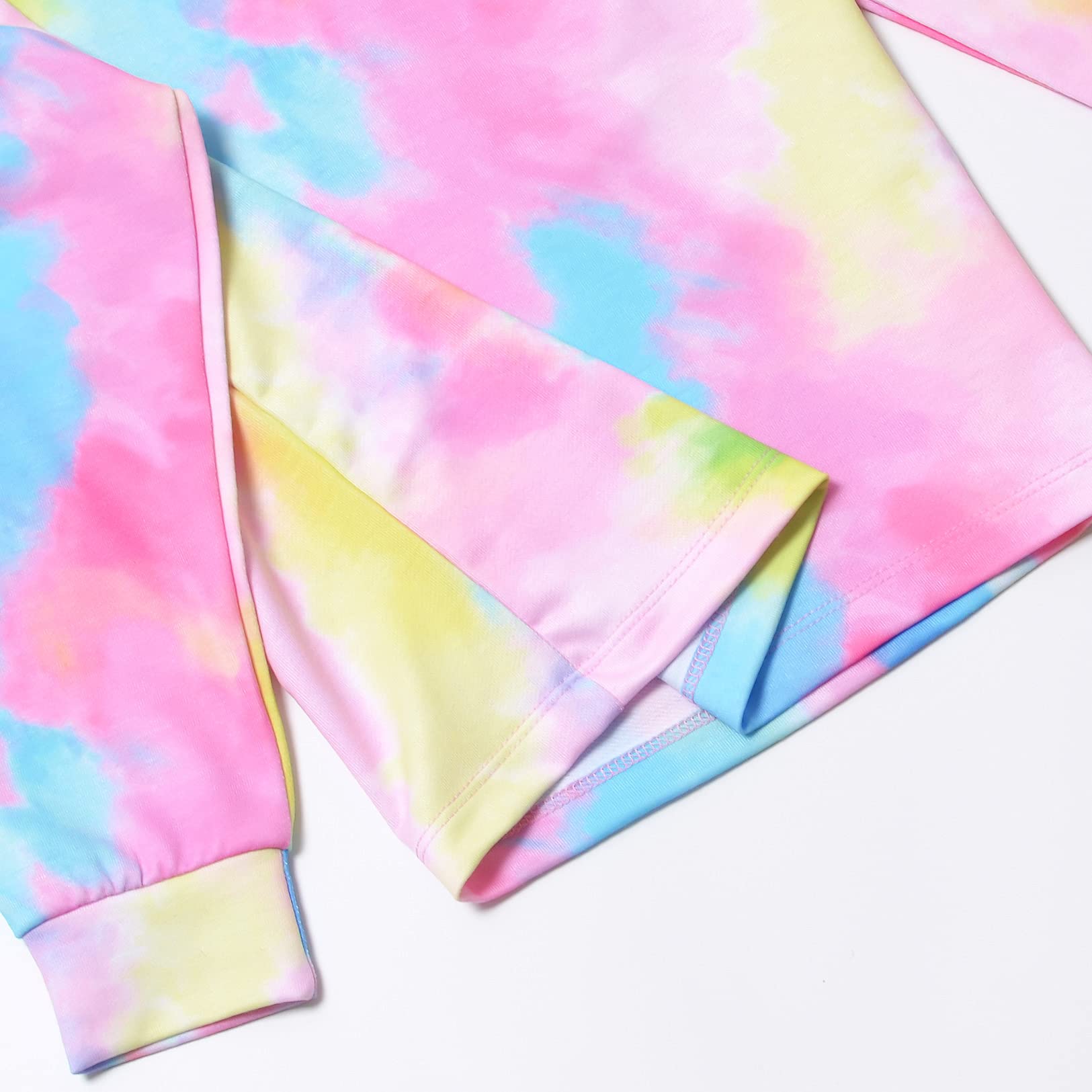 Jxstar Girls Tie Dye Hoodie & Sweatpants Set - Trendy Pullover Tracksuit Outfit for School, Sports & Casual Wear