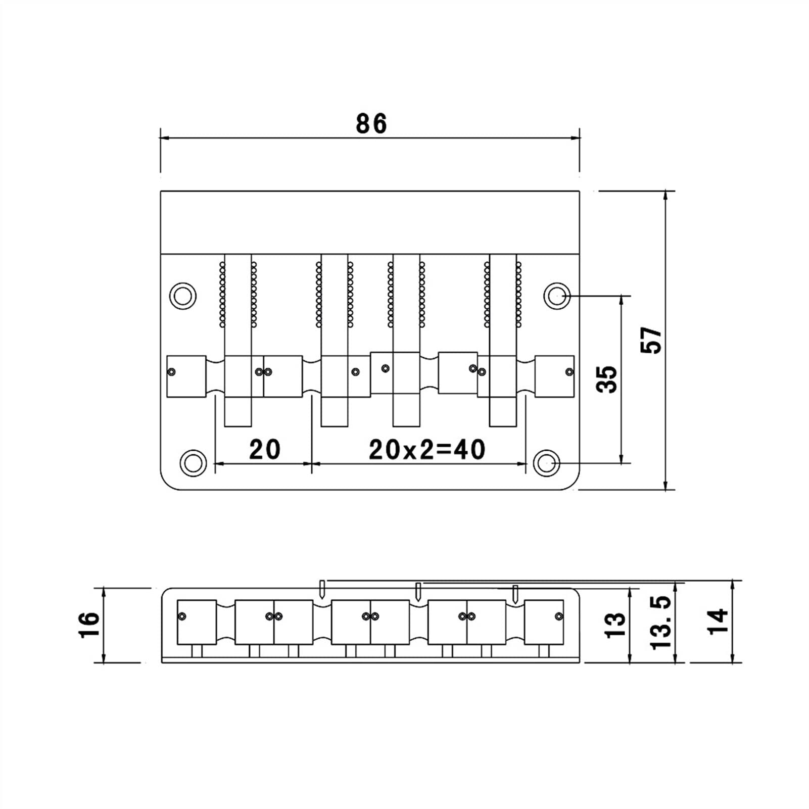 4-String Electric Bass Guitar Bridge - High-Quality Replacement Bridge for Enhanced Tone & Sustain | Perfect for Rock, Jazz & Studio Recording