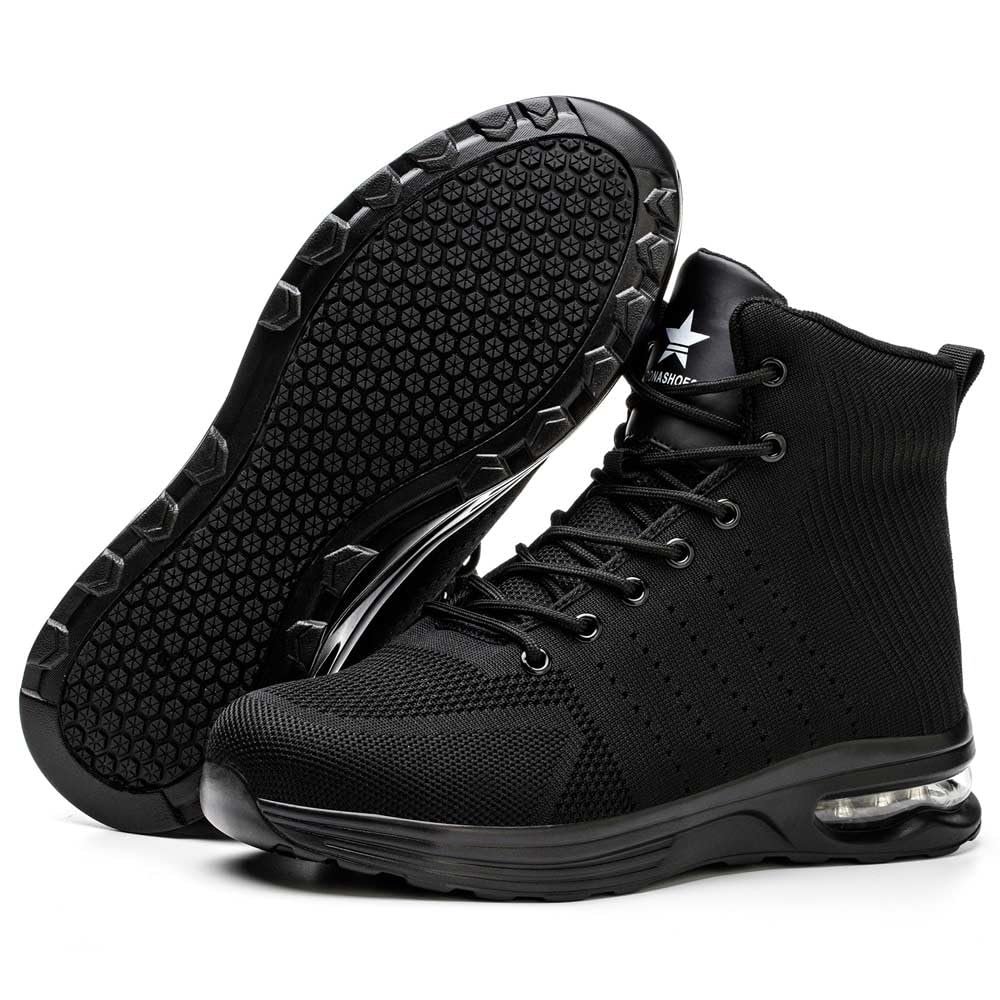 **Steel Toe Work Boots for Men & Women - Lightweight, Comfortable & Non-Slip Safety Shoes - OSHA Compliant for Construction, Warehouse & Outdoor Work**