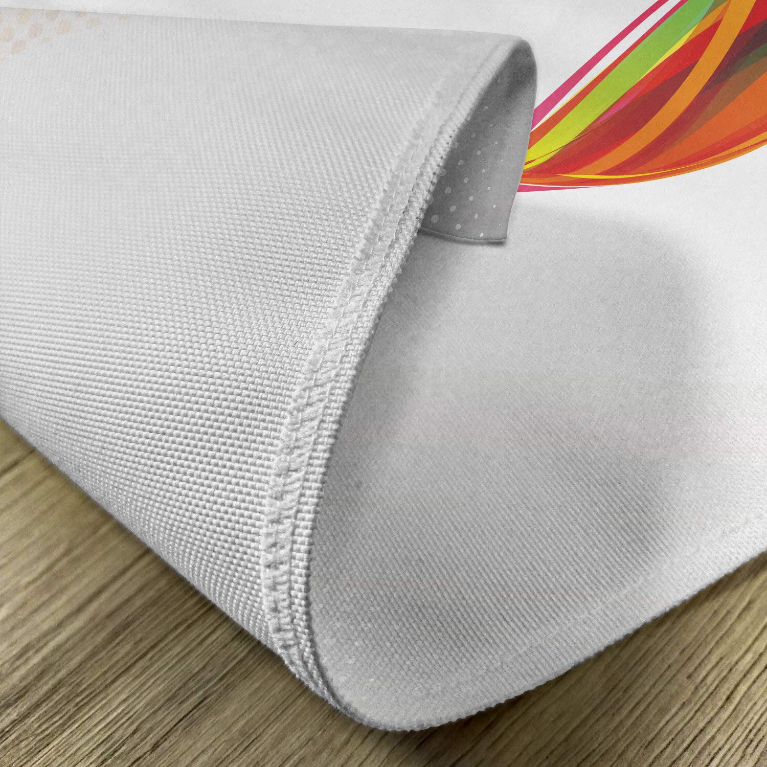 Ambesonne Abstract Place Mats Set of 4 - Rainbow Curved Wave Smoke Design with Pixel Art Print, Washable Fabric Placemats for Dining Room & Kitchen Table Decor - Perfect for Dinner Parties, Holiday Gatherings & Everyday Use