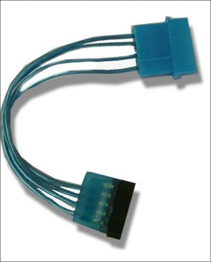 SATA Power Adapter Cable - 15 Pin SATA to 4 Pin Molex Connector - UV Blue LED - for PC Power Supply Upgrade & Hard Drive Installation - Perfect for Gaming Rigs & Computer Builds