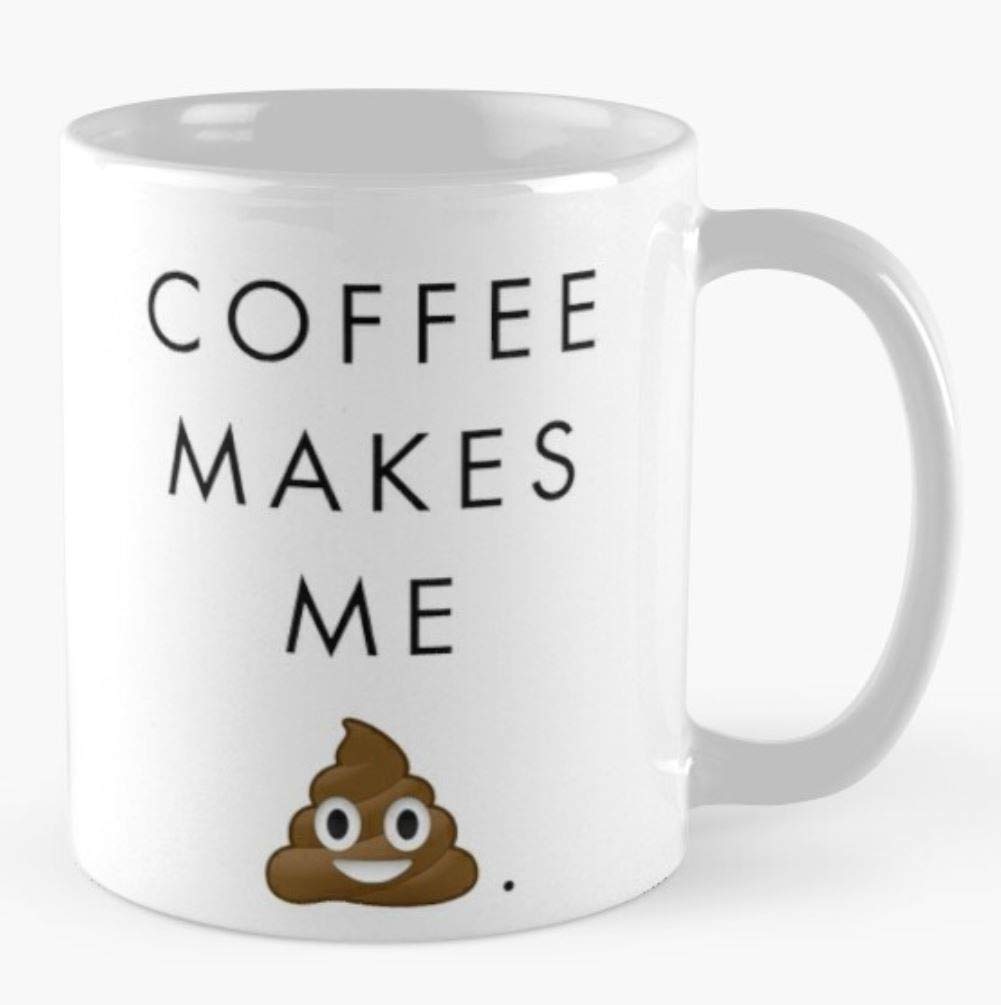 Funny Ceramic Coffee Mug 11oz - Humorous 'Coffee Makes Me Poop' Design for Coffee Lovers | Perfect for Home, Office & Gag Gifts | Great for Morning Coffee, Office Humor & Birthday Presents