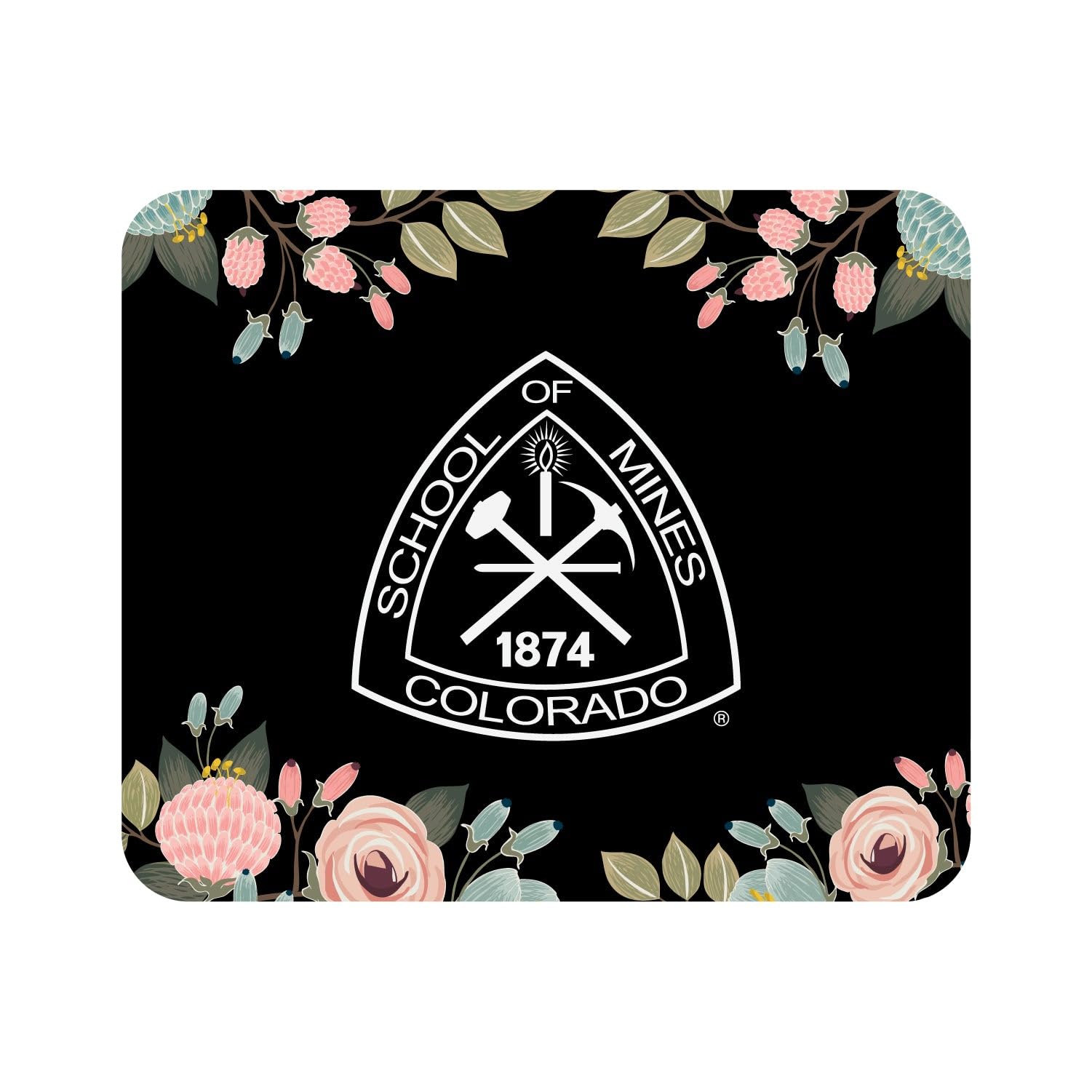 Colorado School of Mines Mouse Pad - Non-Slip Fabric Gaming Mousepad with Floral Pink Design for Office, Gaming & Computer Use