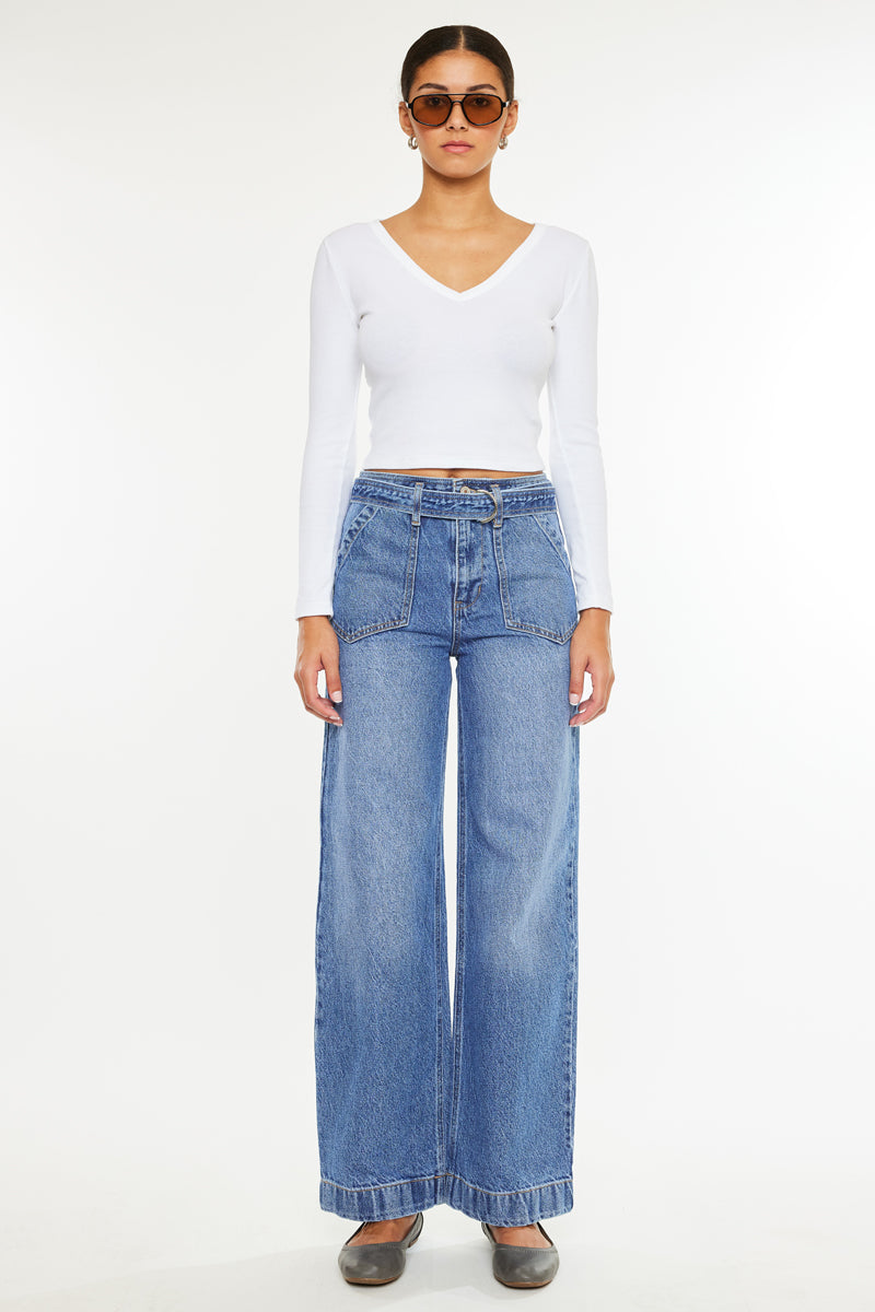 Finn Ultra High Rise Wide Leg Jeans for Women - Stretchy Comfort Fit, Plus Size & Petite Options - Perfect for Casual Wear, Office & Date Nights