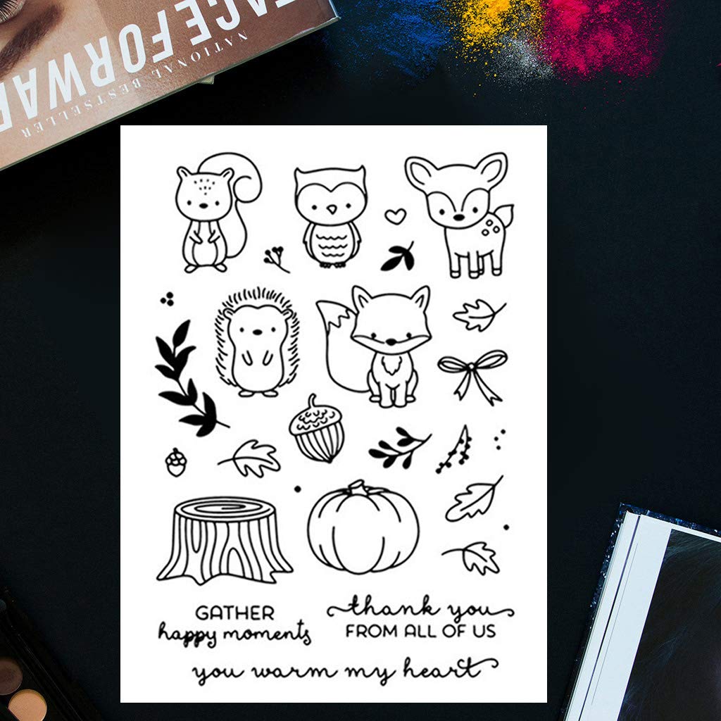 Cute Cartoon Animals Silicone Stamps & Metal Cutting Dies Set - DIY Scrapbooking, Card Making, Wedding Invitations - Carbon Steel Embossing Template for Crafting & Gift Giving (Perfect for Home Decor, Party Favors, and Handmade Greeting Cards)