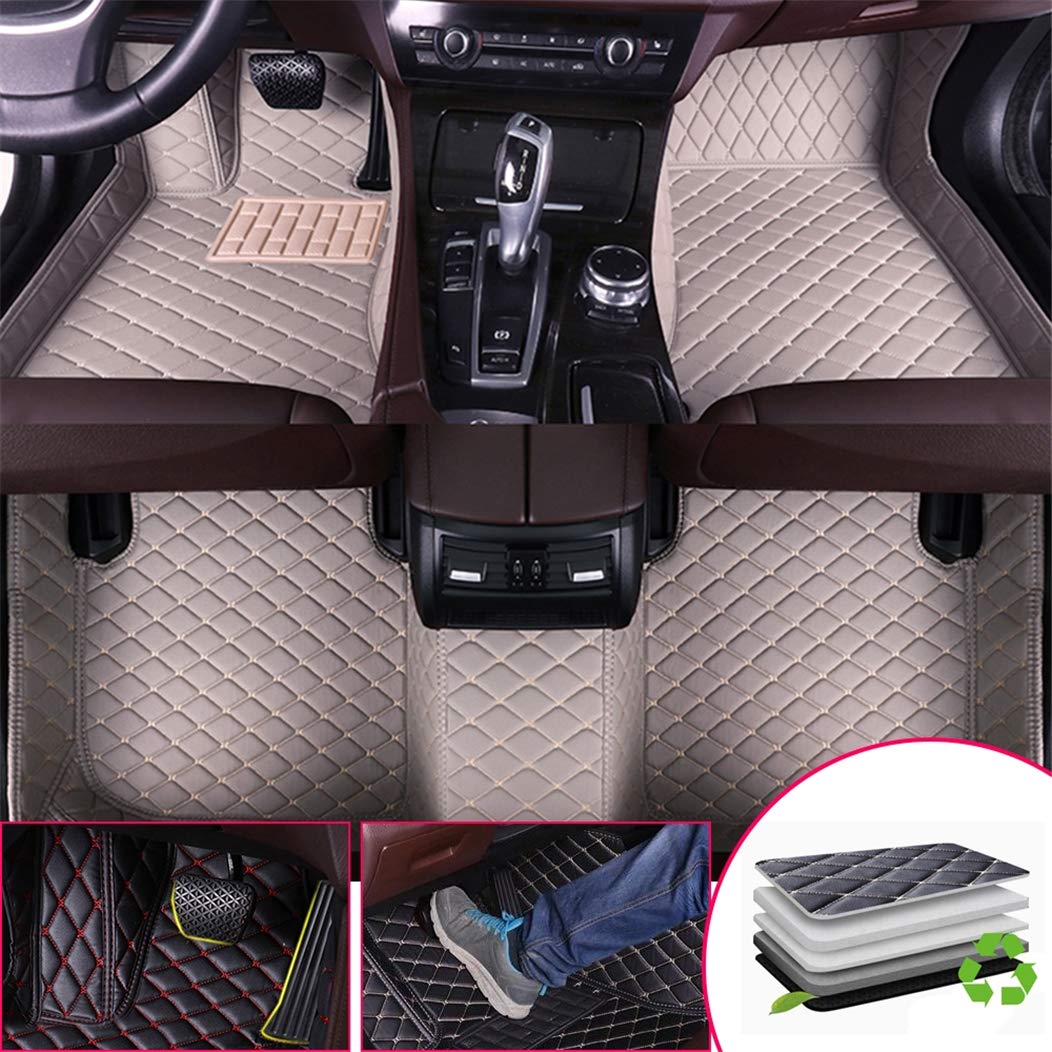 SureMart Custom Car Floor Mats for Toyota RAV4 2013-2018 - All Weather Floor Liners Front & Rear - Leather & Carpet Auto Interior Mats (Gray) - Perfect for Road Trips, Daily Commutes & Outdoor Adventures