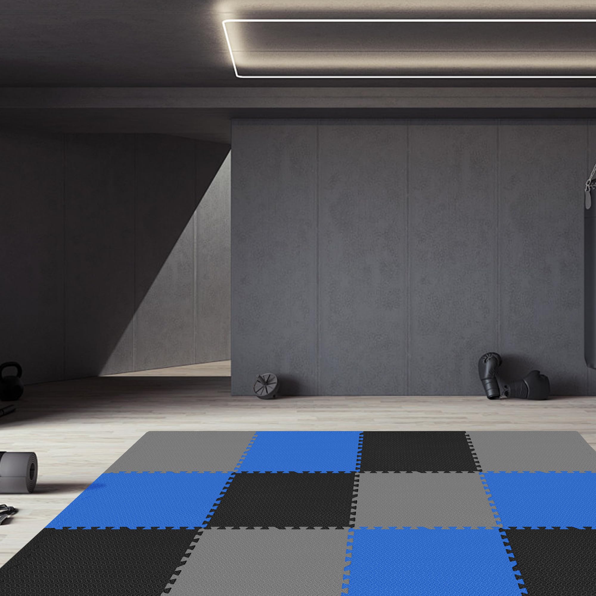 Signature Fitness EVA Foam Interlocking Puzzle Exercise Mat - Non-Slip Floor Tiles for MMA, Yoga, Gymnastics & Home Gym - Durable Protective Flooring in Multiple Sizes - Perfect for Workouts, Playrooms & Garage Gyms