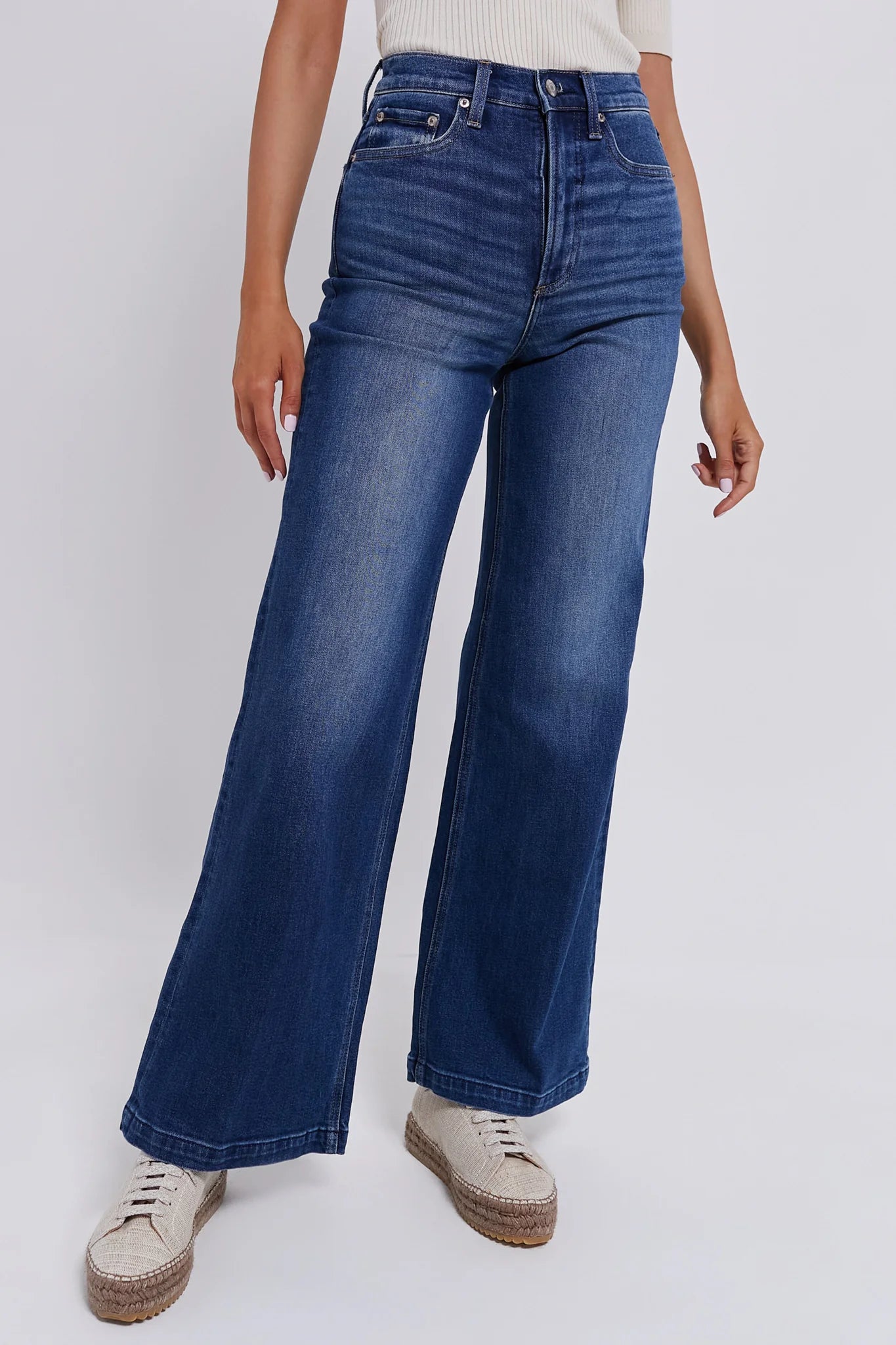 Lana High Rise Ultra Wide Leg Jeans for Women - Trendy Mixer Wash Denim Pants, Comfortable & Stylish for Casual Outfits, Office Wear, and Night Out