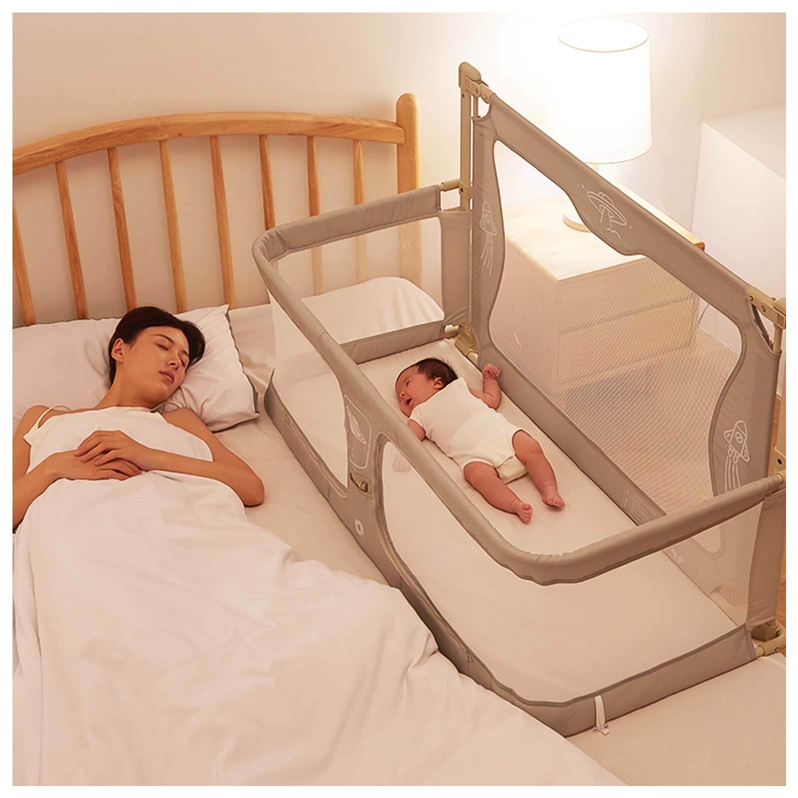 Flwrgirl 3-in-1 Portable Baby Bassinet Bedside Sleeper - Adjustable Height, Foldable Design for Co-Sleeping (47