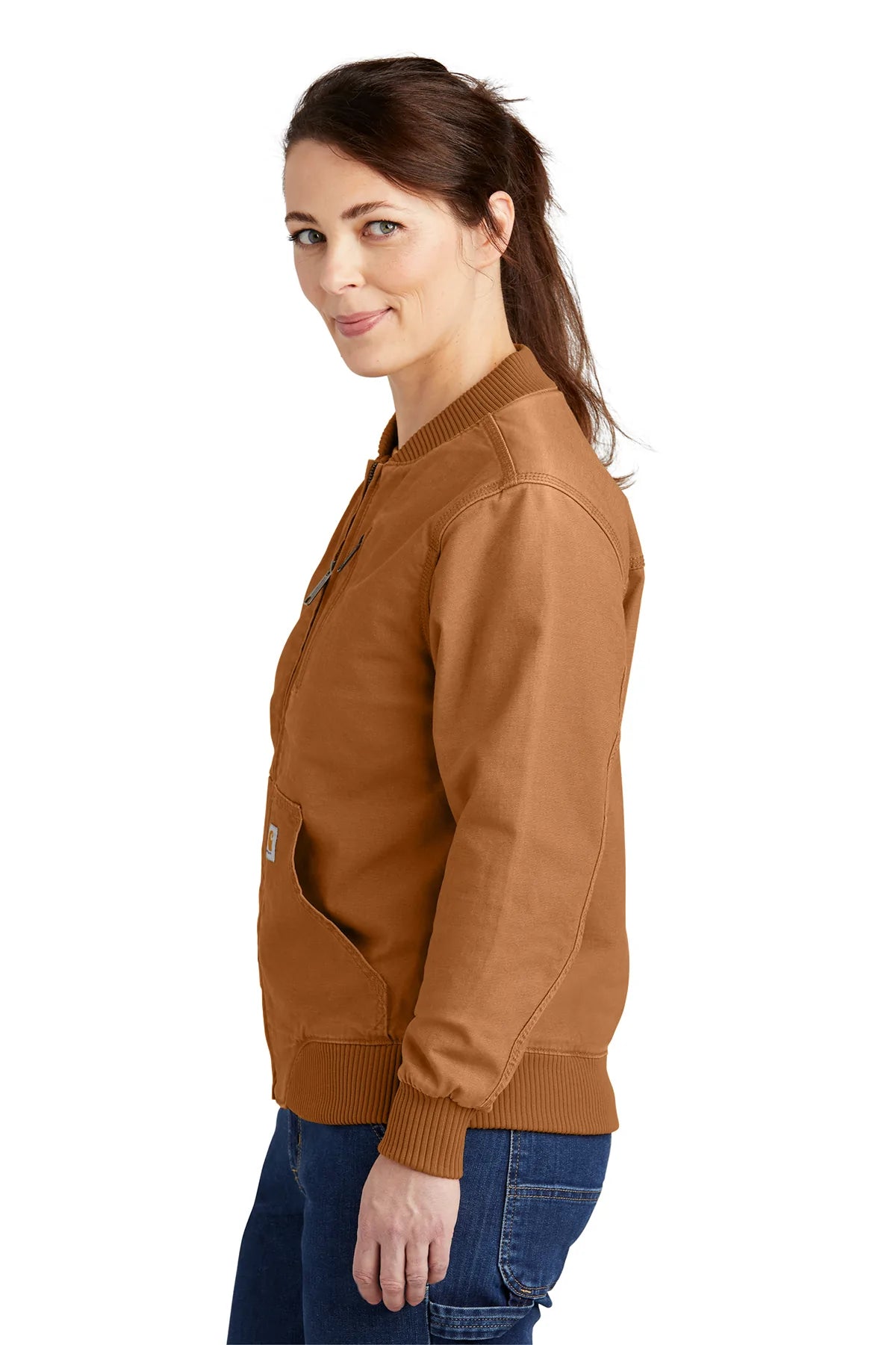 Carhartt Women's Crawford Branded Jacket - Carhartt Brown | Durable Workwear for Outdoor Activities, Construction & Casual Wear