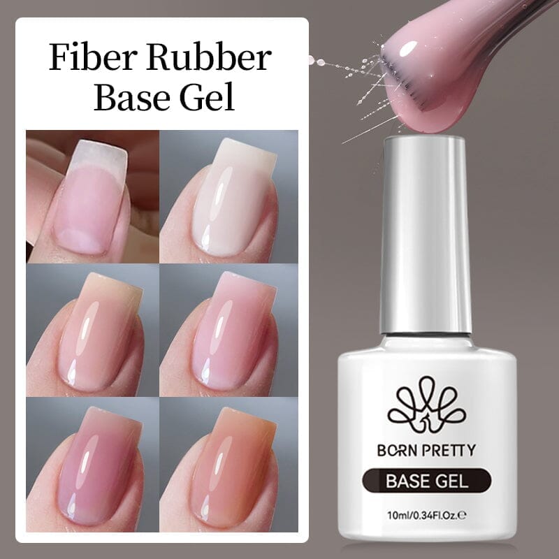 10ml Fiber Rubber Base Gel - Strong Nail Extension & Repair Kit for Salon & Home Manicures | DIY Nail Art & Professional Nail Enhancement