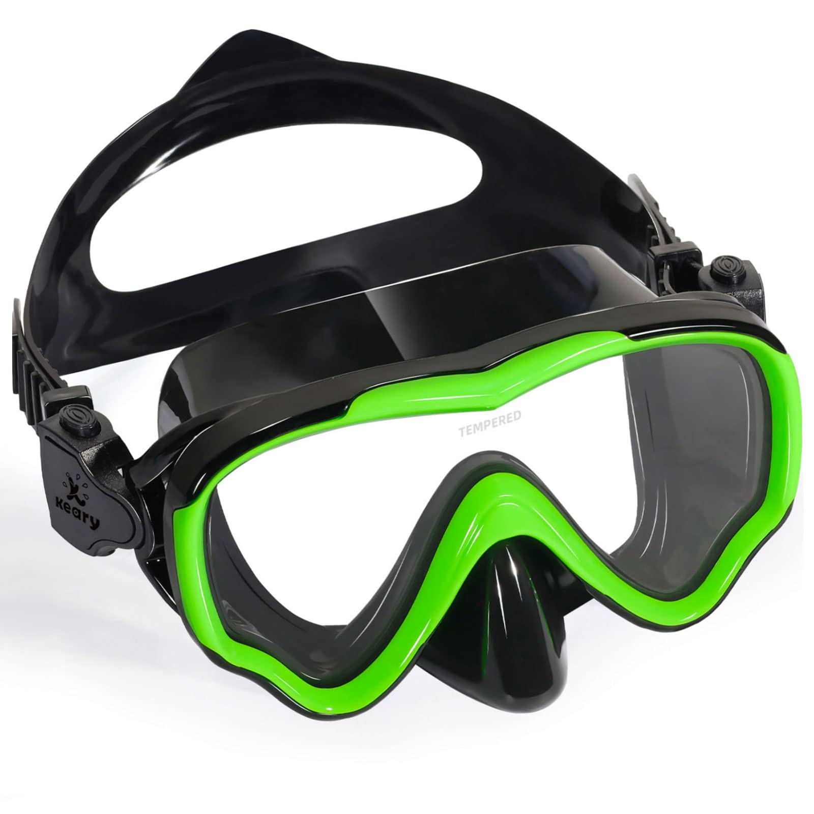 Keary Kids Swim Goggles with Nose Cover - Anti-Fog Swimming Mask for Boys & Girls Ages 5-15 - UV Protection Pool & Beach Swim Glasses for Safe Water Activities