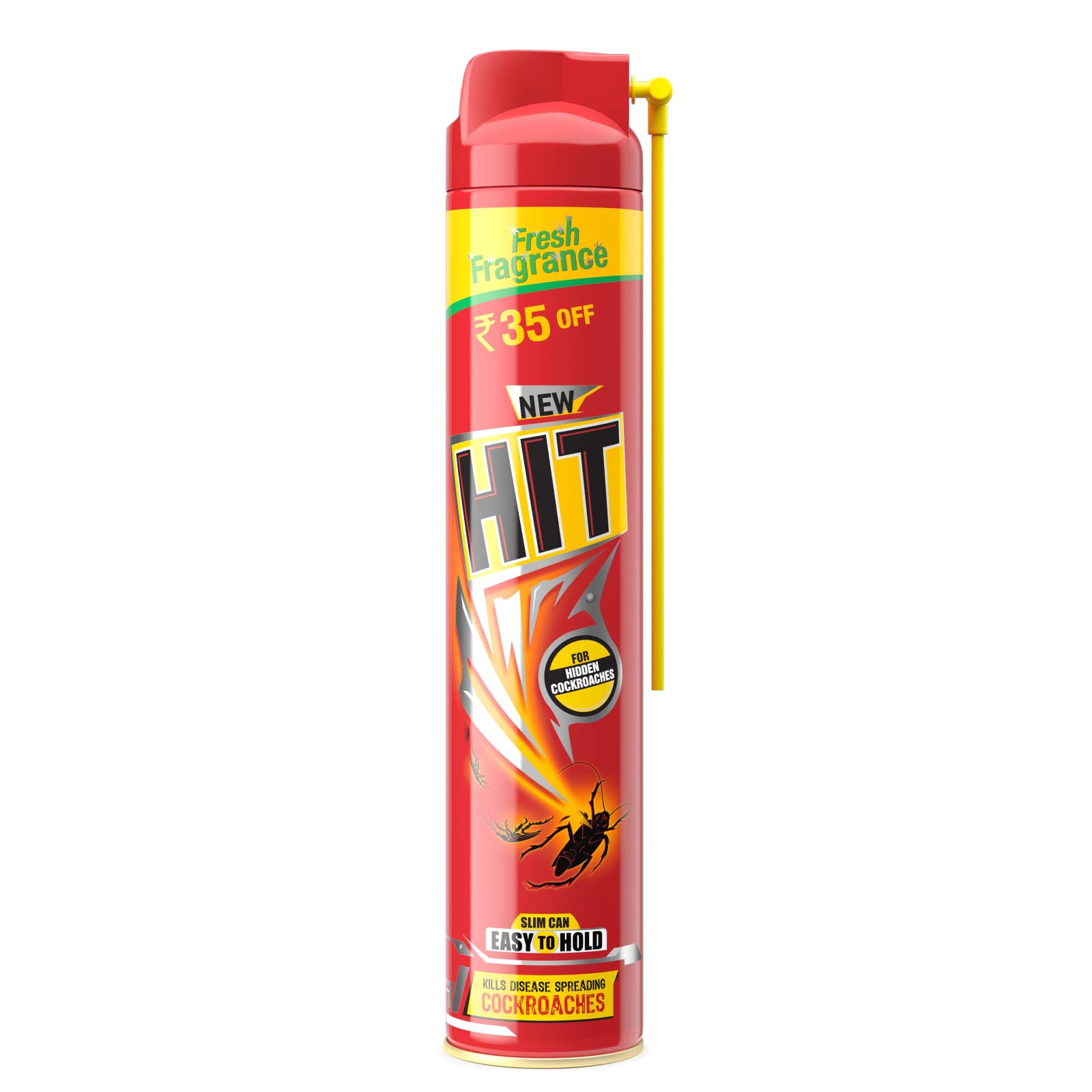 Hit Crawling Insect Killer Spray - Fast-Acting Cockroach & Bug Killer (400ml) | Instant Kill Formula | Deep-Reach Nozzle for Hard-to-Reach Areas | Fresh Fragrance | Ideal for Kitchens, Bathrooms & Basements