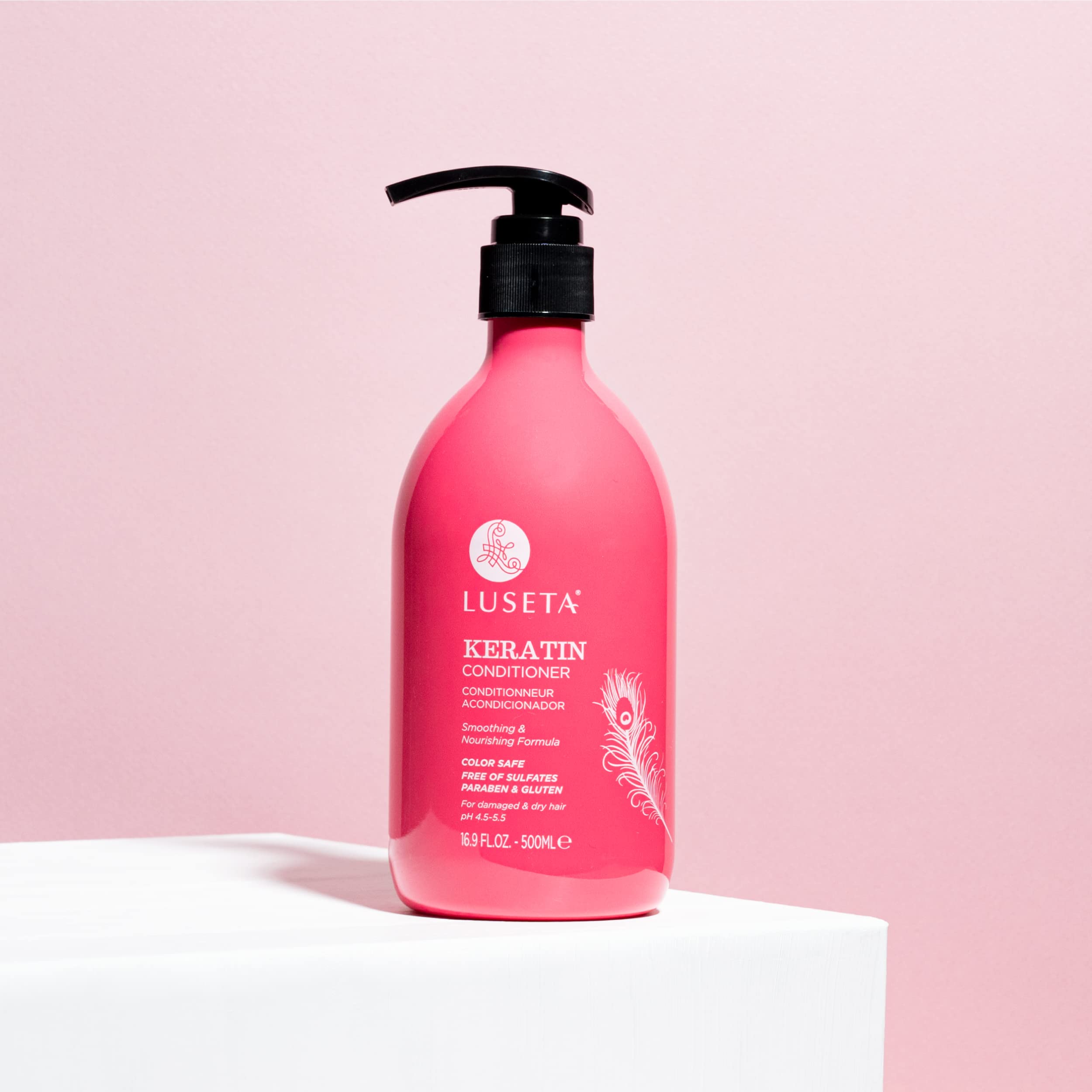 Luseta Keratin Conditioner for Dry Damaged Hair - Hydrating & Nourishing Treatment, 16.9 Fl Oz - Restores Softness & Shine for Smooth Salon-Quality Hair at Home