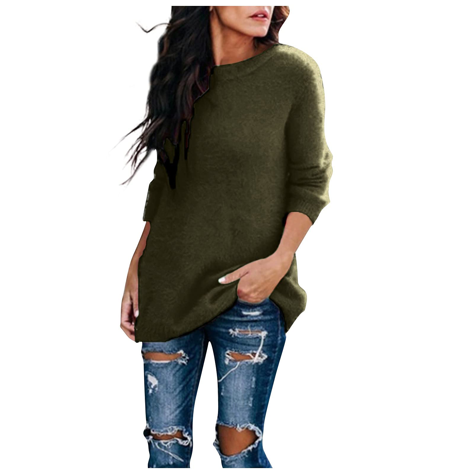 HUANKD Women's Ugly Christmas Sweater - Cozy Round Neck Knit Pullover Long Sleeve Casual Top for Holiday Parties & Family Gatherings