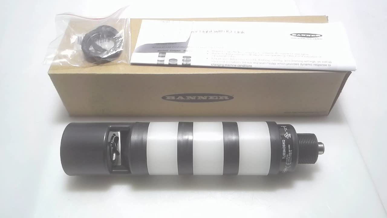 TL50 Pro Tower Light with IO-Link - Sealed Omni-Directional Audible Alarm, Volume Adjustable, Black - Ideal for Industrial Automation, Warehouse Safety, and Machine Status Monitoring