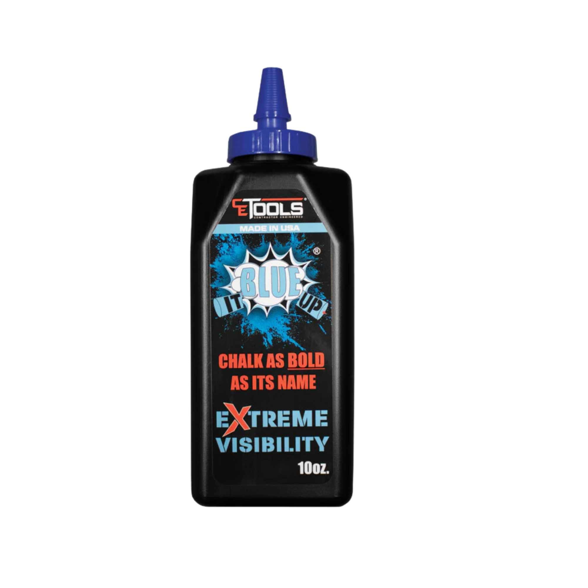 CE TOOLS Blue It Up® High Visibility Blue Marking Chalk - 10 oz (283.5g) | USA Made, Water-Resistant for Construction & Chalk Lines | Perfect for Outdoor Layouts, Concrete Marking & DIY Projects