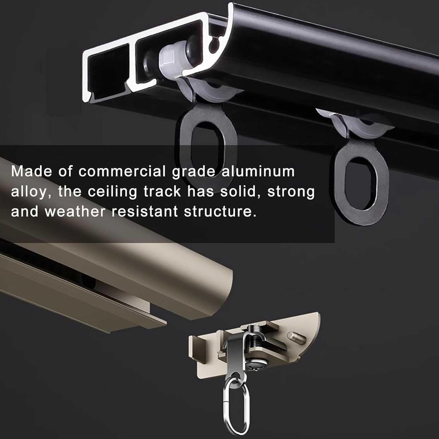 Ultra-Thin Aluminum Ceiling Mounted Curtain Track - 5.2m (17.1ft) White Room Divider Rail for Living Room & Bedroom - Perfect for Home Partition, Privacy Screen and Window Treatment
